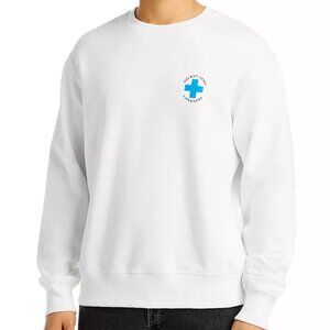 Helmut Lang Unisex Knots Crew Lifeguard Graphic Sweatshirt NWOT White Size XL